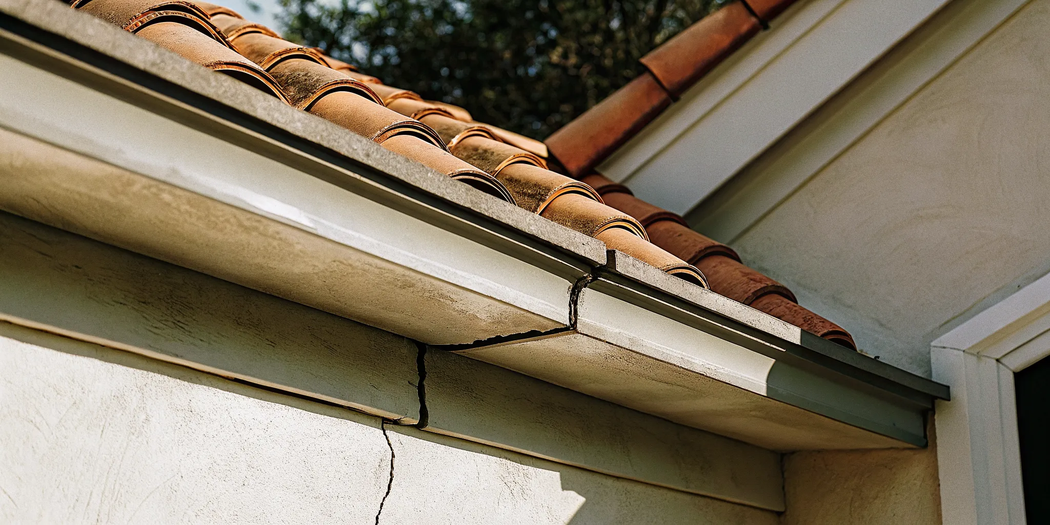 Cracked clay roof tile on an Austin home showing the need for professional tile roof maintenance